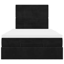 vidaXL Ottomán ágykeret matracokkal fekete 120x190cm bársony