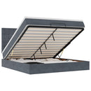 vidaXL Ottomán ágykeret matracokkal sötét szürke 160x200cm bársony