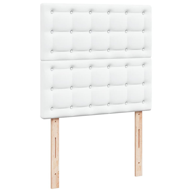vidaXL Ottomán ágykeret matracokkal tiszta fehér 200x200cm műbőrrel