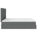 vidaXL Ottomán ágykeret matracokkal Sötét szürke 200x200cm szövet