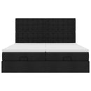 vidaXL Ottomán ágykeret matracokkal Fekete 180x200cm szövet
