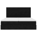 vidaXL Ottomán ágykeret matracokkal fekete 180x200cm bársony