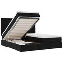 vidaXL Ottomán ágykeret matracokkal Fekete 200x200cm bársony
