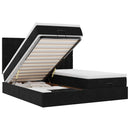 vidaXL Ottomán ágykeret matracokkal fekete 180x200cm bársony