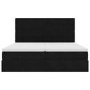 vidaXL Ottomán ágykeret matracokkal fekete 180x200cm bársony