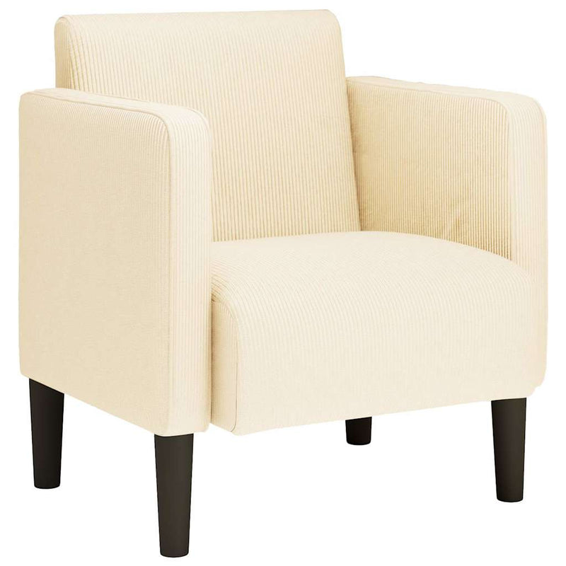 vidaXL krém kordbársony szövet kanapészék karfás szék 54 cm