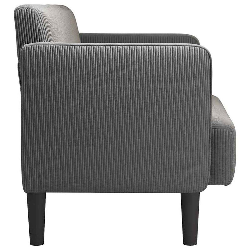 vidaXL sötétszürke kordbársony szövet loveseat kanapé 109 cm