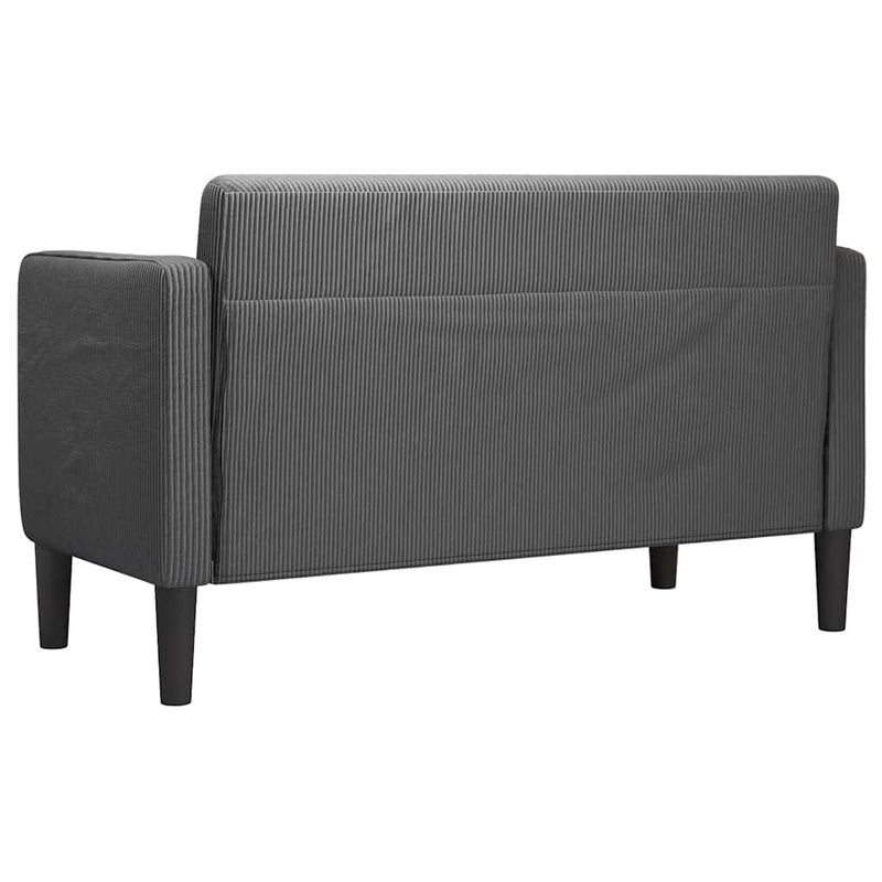 vidaXL sötétszürke kordbársony szövet loveseat kanapé 109 cm