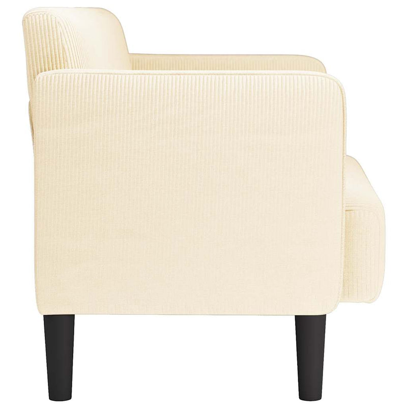 vidaXL krém kordbársony szövet loveseat kanapé 109 cm