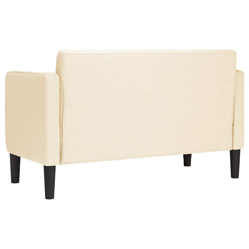vidaXL krém kordbársony szövet loveseat kanapé 109 cm