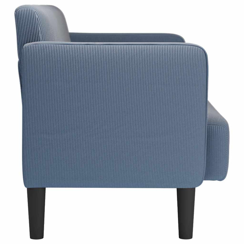 vidaXL kék kordbársony szövet loveseat kanapé 109 cm