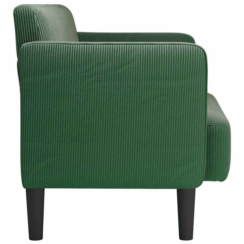 vidaXL sötét zöld kordbársony szövet loveseat kanapé 109 cm