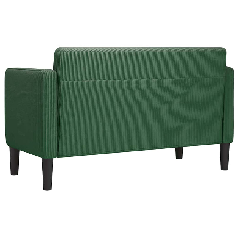 vidaXL sötét zöld kordbársony szövet loveseat kanapé 109 cm