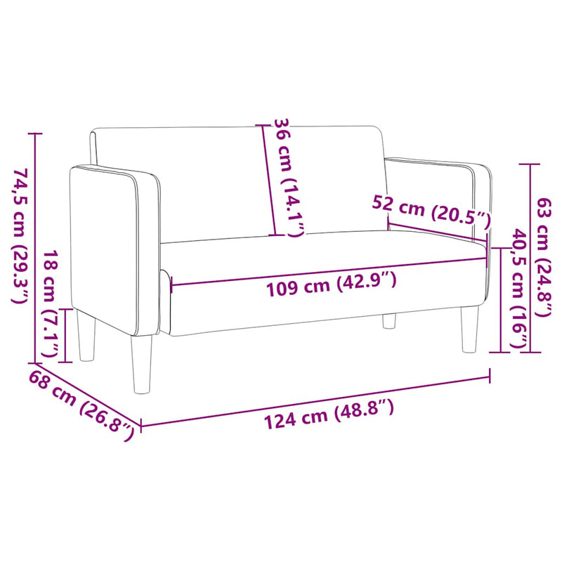 vidaXL sötét zöld kordbársony szövet loveseat kanapé 109 cm