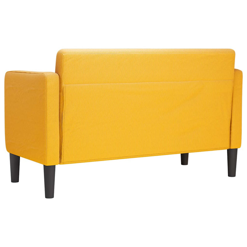 vidaXL világossárga kordbársony szövet loveseat kanapé 109 cm