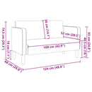 vidaXL világossárga kordbársony szövet loveseat kanapé 109 cm