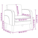 vidaXL szürke műbőr kanapé szék karfával 54 cm