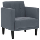 vidaXL sötétszürke bársony kanapészék karfás szék 53 cm