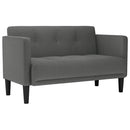 vidaXL sötétszürke szövet loveseat kanapé 111 cm