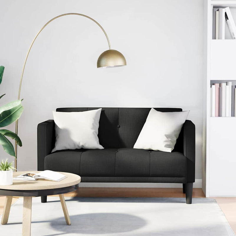 vidaXL fekete szövet loveseat kanapé 111 cm