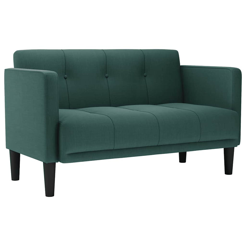 vidaXL sötétzöld szövet loveseat kanapé 111 cm