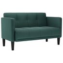 vidaXL sötétzöld szövet loveseat kanapé 111 cm