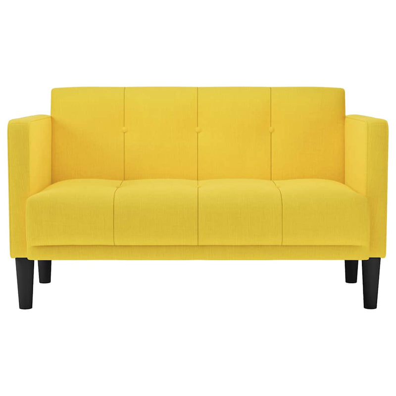 vidaXL sárga szövet loveseat kanapé 111 cm