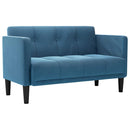 vidaXL kék bársony loveseat kanapé 111 cm