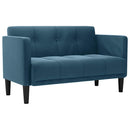 vidaXL kék bársony loveseat kanapé 111 cm
