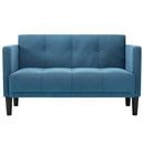 vidaXL kék bársony loveseat kanapé 111 cm