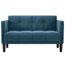 vidaXL kék bársony loveseat kanapé 111 cm