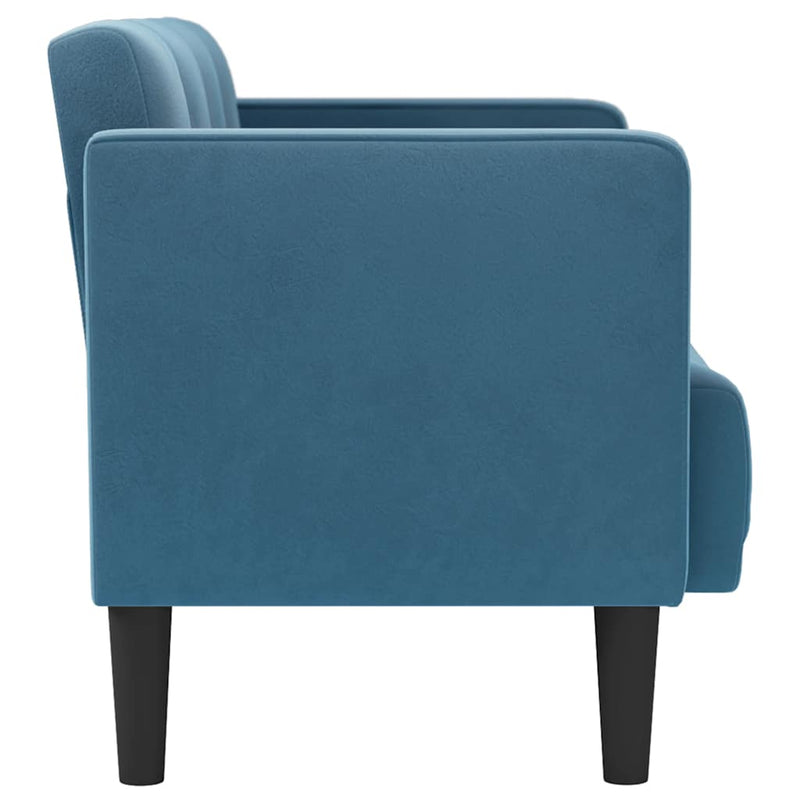 vidaXL kék bársony loveseat kanapé 111 cm