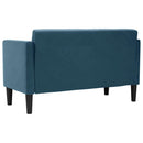 vidaXL kék bársony loveseat kanapé 111 cm