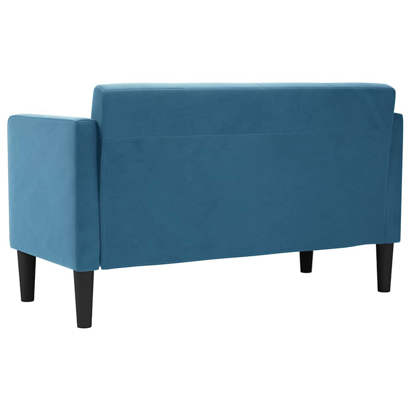 vidaXL kék bársony loveseat kanapé 111 cm