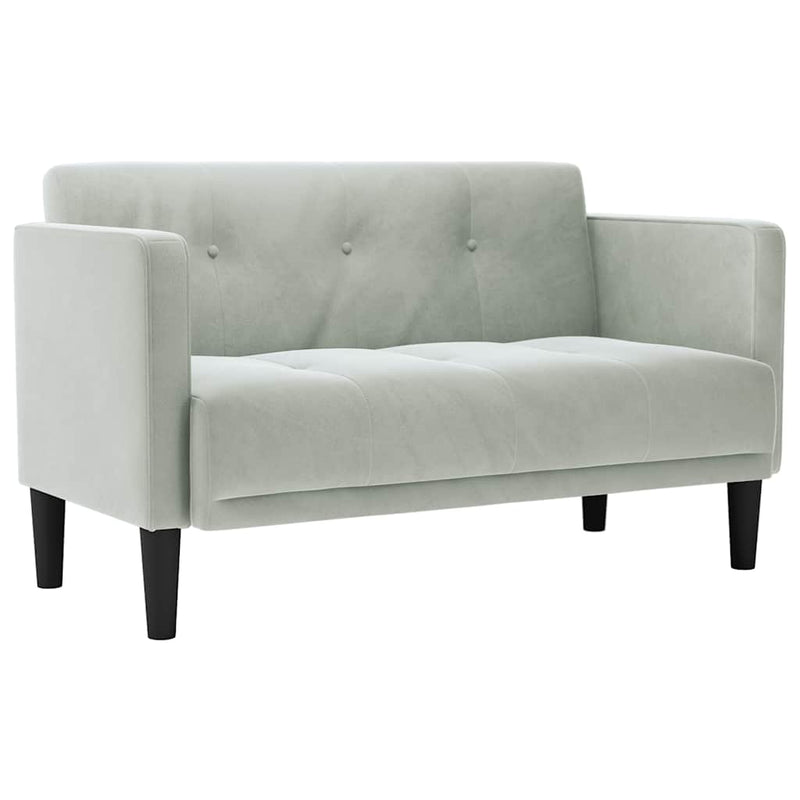 vidaXL világosszürke bársony loveseat kanapé 111 cm