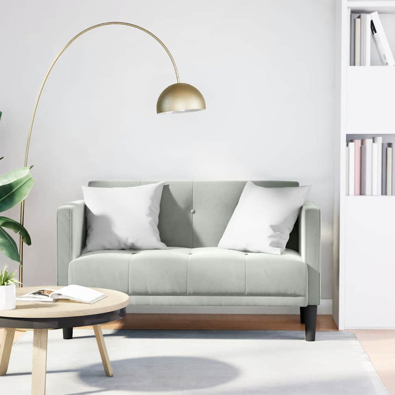 vidaXL világosszürke bársony loveseat kanapé 111 cm