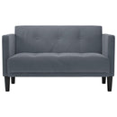 vidaXL sötétszürke bársony loveseat kanapé 111 cm