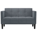 vidaXL sötétszürke bársony loveseat kanapé 111 cm