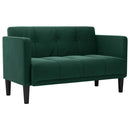 vidaXL sötétzöld bársony loveseat kanapé 111 cm