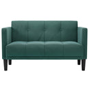 vidaXL sötétzöld bársony loveseat kanapé 111 cm