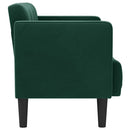vidaXL sötétzöld bársony loveseat kanapé 111 cm