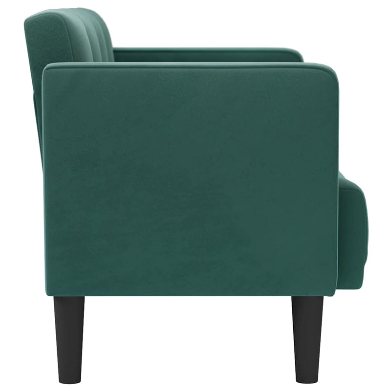 vidaXL sötétzöld bársony loveseat kanapé 111 cm