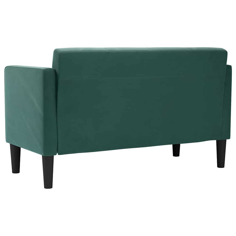 vidaXL sötétzöld bársony loveseat kanapé 111 cm