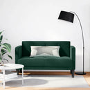 vidaXL sötétzöld bársony loveseat kanapé 111 cm
