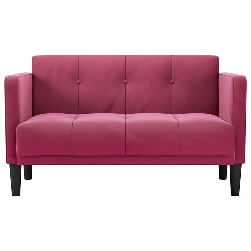 vidaXL bordó bársony loveseat kanapé 111 cm
