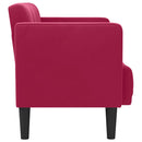 vidaXL bordó bársony loveseat kanapé 111 cm