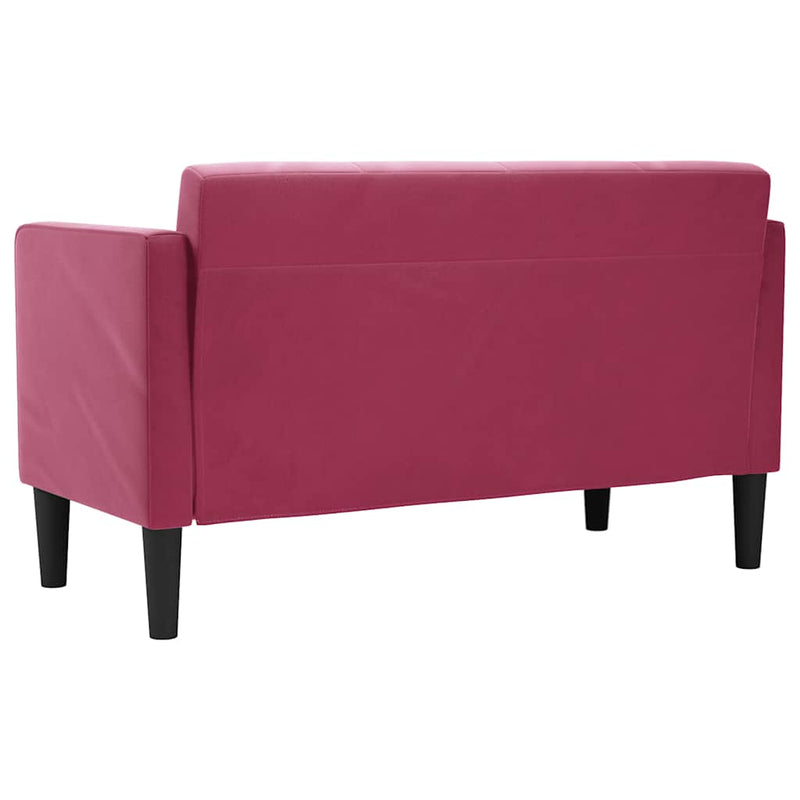 vidaXL bordó bársony loveseat kanapé 111 cm