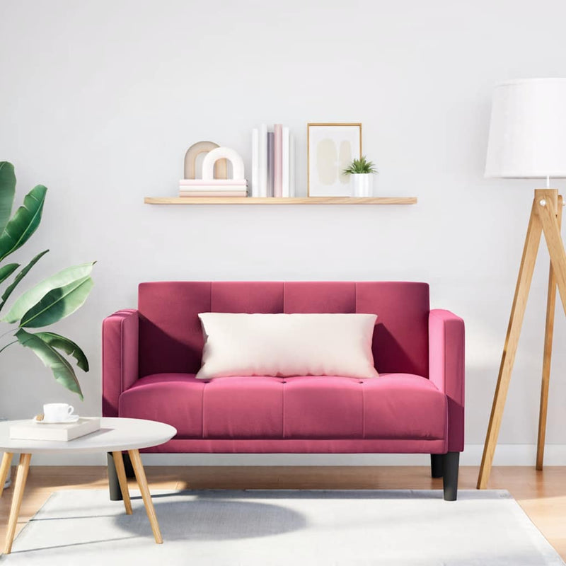 vidaXL bordó bársony loveseat kanapé 111 cm