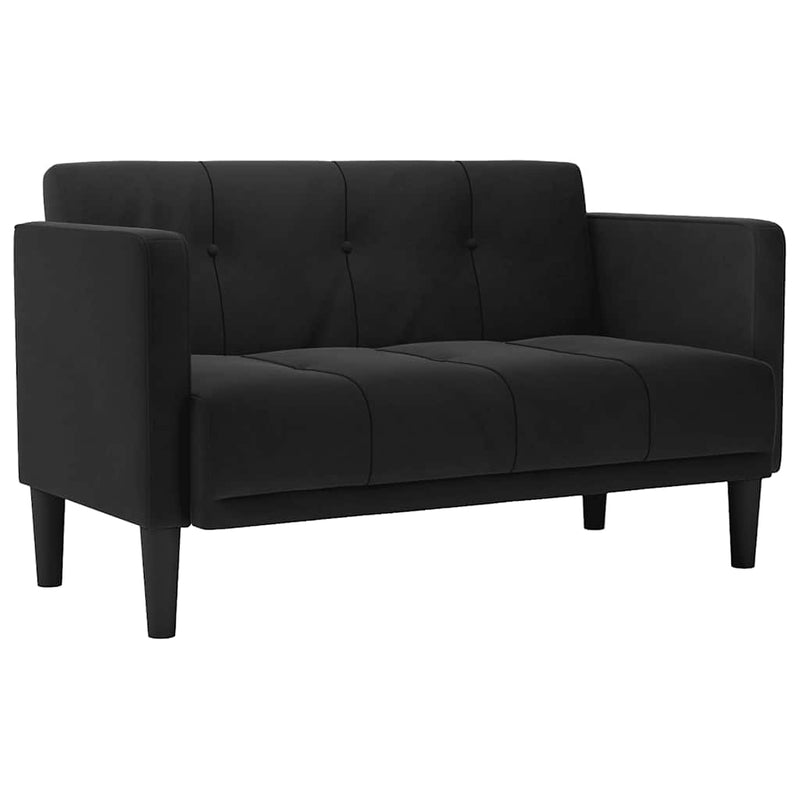vidaXL fekete bársony loveseat kanapé 111 cm