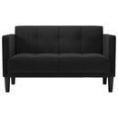 vidaXL fekete bársony loveseat kanapé 111 cm